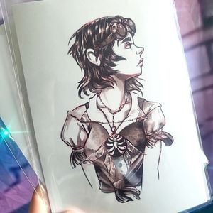 5x7 steampunk babe unframed art print artwork